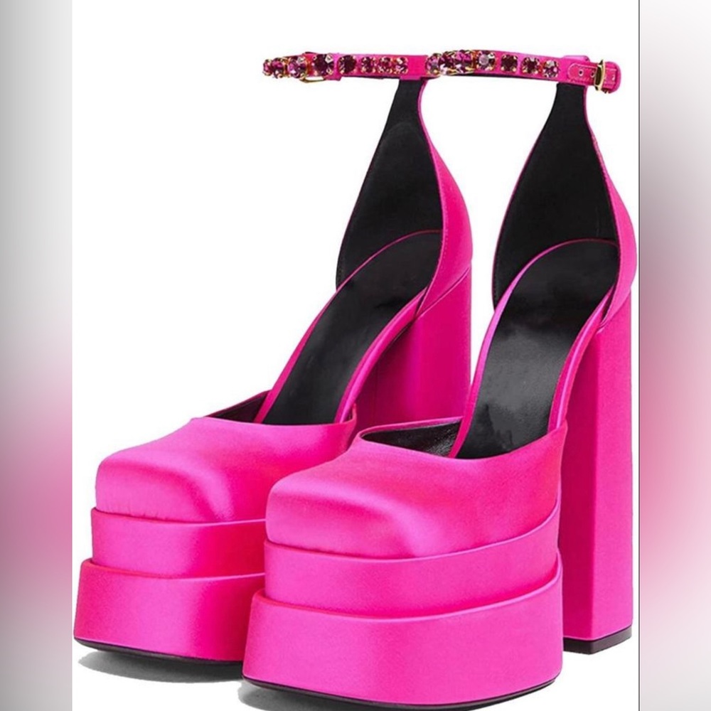 Beautiful neon pink heels.